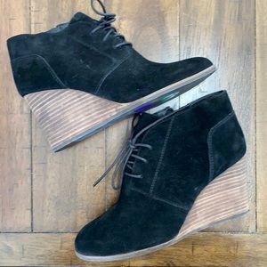 Lucky Brand Black Wedge Booties 8.5
